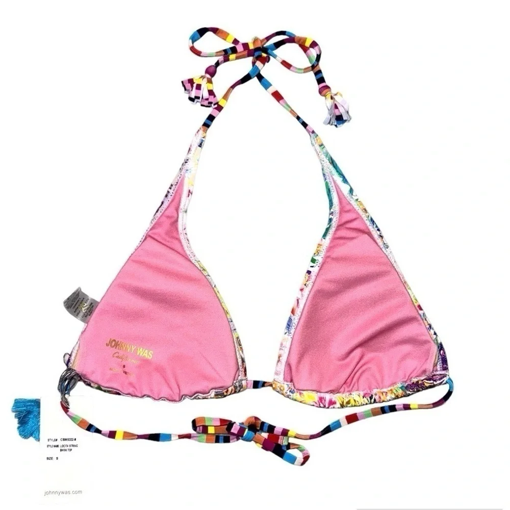 NEW Johnny Was Locita Triangle Bikini Swim Top  Size Small  MSRP $98‎